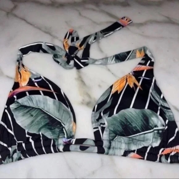Tropical Triangle Haltertop Bikini Top - Picture 1 of 4